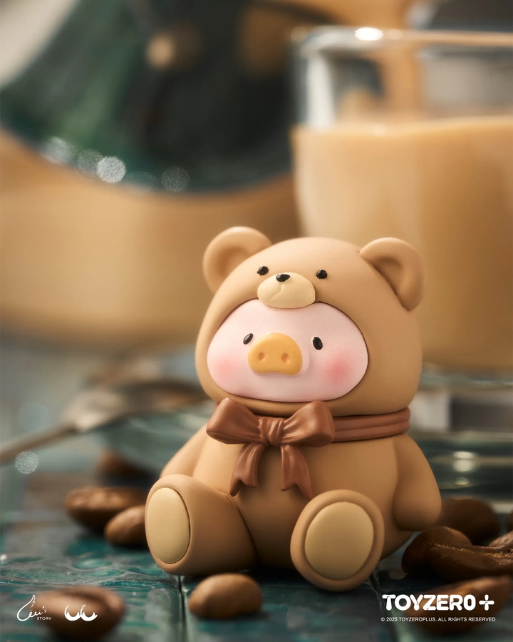 Original TOYZEROPLUS LuLu the Piggy Teddy MINI Limited Edition & Wooden Display 泰迪萌粒限定吊卡手办玩具摆件