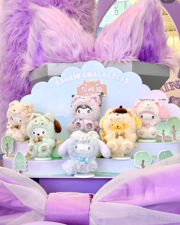 Original MINISO Sanrio Characters Fox Island Series Plush Blind Box Figure 三丽鸥岛屿狐毛绒搪胶盲盒系列摆件可爱潮玩周边礼物
