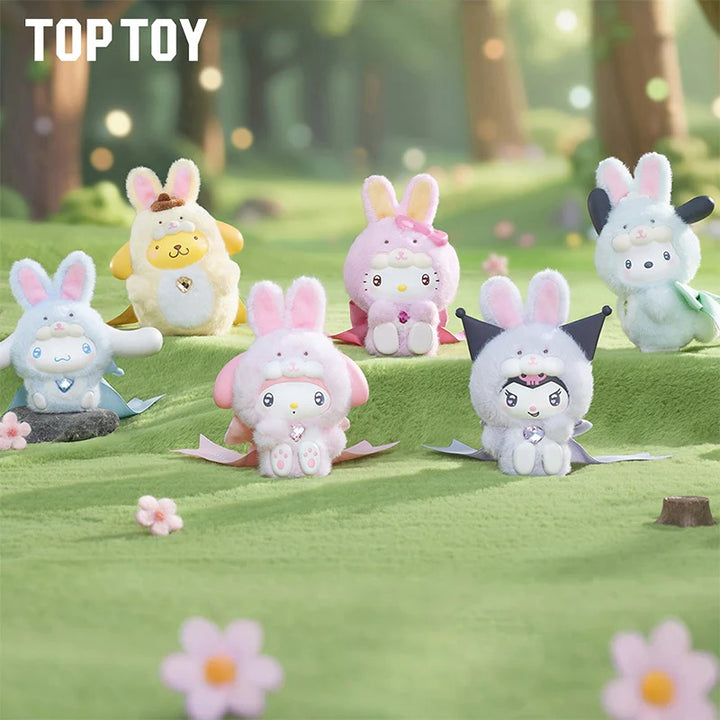 Original TOPTOY Sanrio Characters Diamond Bunny Baby Series Blind Box 三丽鸥钻石兔宝宝系列搪胶毛绒盲盒可爱挂件摆件生日礼物
