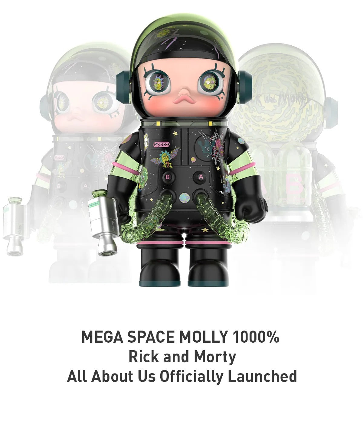 Original POP MART MEGA SPACE MOLLY 1000% Rick and Morty 泡泡