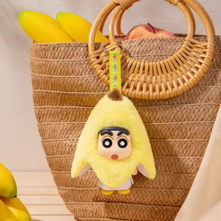Original TOPTOY Crayon Shin-Chan Fruit Cottage Series Plush Keychain Blind Box 蜡笔小新水果小屋系列挂件盲盒