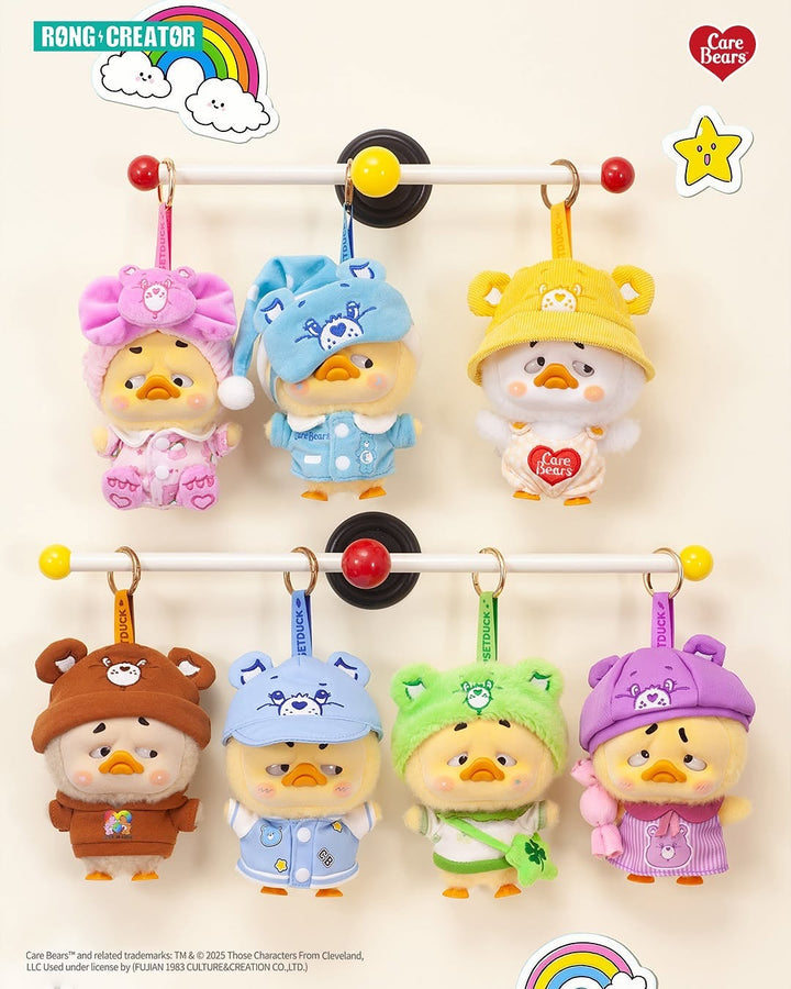 Original UpsetDuck x Care Bears - Be Rainbow Duck 正版烦人鸭化身彩虹鸭系列第五弹毛绒盲盒爱心小熊联名款