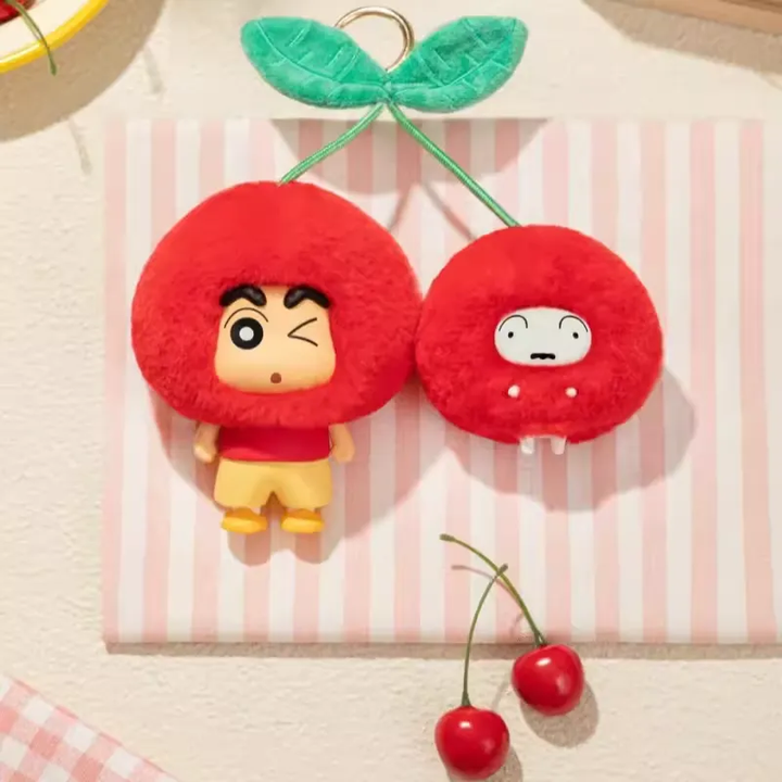 Original TOPTOY Crayon Shin-Chan Fruit Cottage Series Plush Keychain Blind Box 蜡笔小新水果小屋系列挂件盲盒
