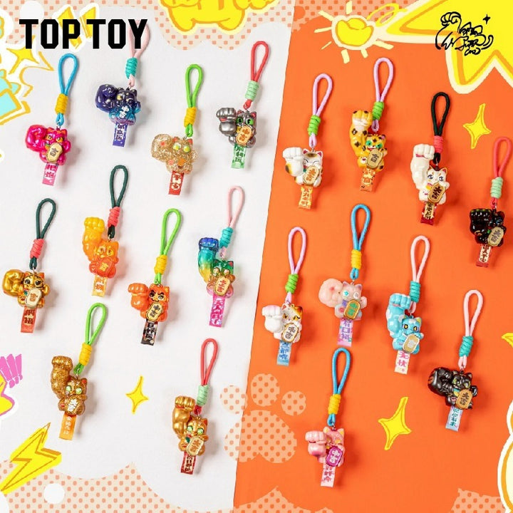 Original TOPTOY Great Power Fortune Protecting Blessings Fortune Cat Charms Blind Box 大力招财猫守护福盲盒mini公仔招财转运挂件
