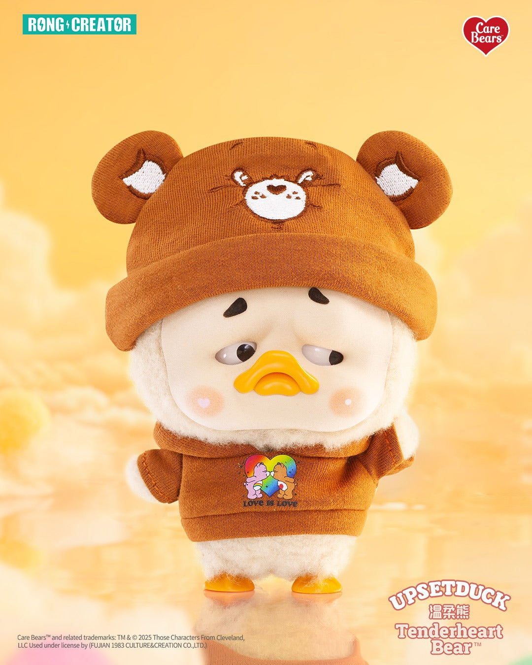 Original UpsetDuck x Care Bears - Be Rainbow Duck 正版烦人鸭化身彩虹鸭系列第五弹毛绒盲盒爱心小熊联名款