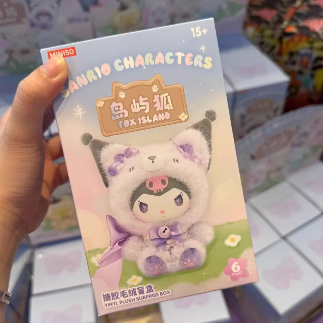 Original MINISO Sanrio Characters Fox Island Series Plush Blind Box Figure 三丽鸥岛屿狐毛绒搪胶盲盒系列摆件可爱潮玩周边礼物