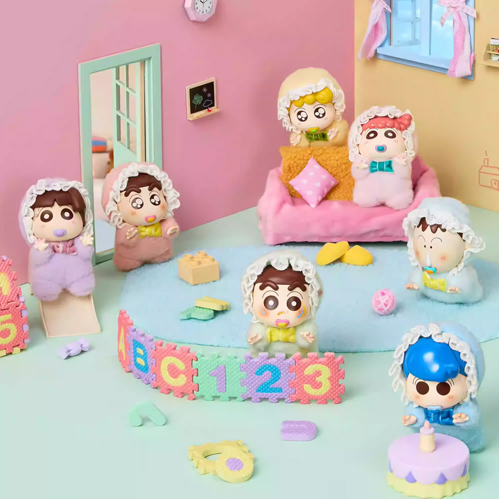 Original Crayon Shin-Chan Baby Vinyl Plush Toy Series Blind Box 蜡笔小新baby搪胶毛绒盲盒摆件可爱礼物挂件