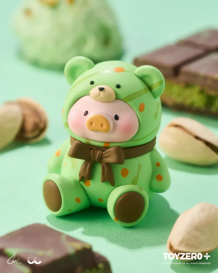 Original TOYZEROPLUS LuLu the Piggy Teddy MINI Limited Edition & Wooden Display 泰迪萌粒限定吊卡手办玩具摆件