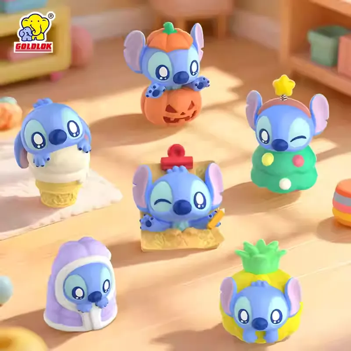 Original GOLDLOK Disney Stitch Magnetic Cute Blind Box 迪士尼史迪奇磁吸萌粒盲盒摆件潮玩礼物盲袋手办玩具