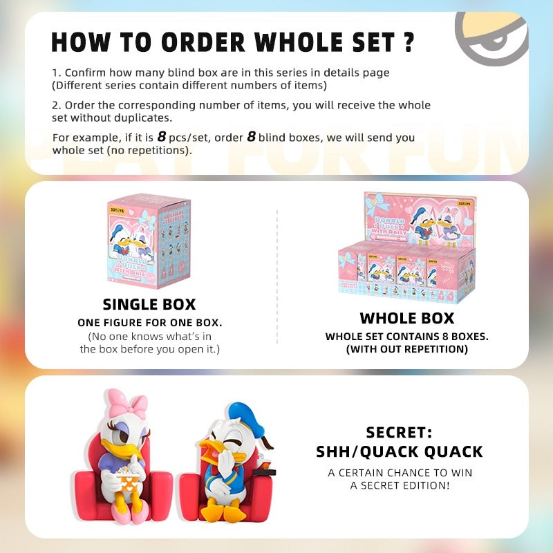 Original 52TOYS Disney Disney Donald Duck with Daisy Series Blind Box Figure Toy 迪士尼唐老鸭与黛丝在一起鸭系列