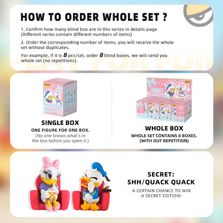 Original 52TOYS Disney Disney Donald Duck with Daisy Series Blind Box Figure Toy 迪士尼唐老鸭与黛丝在一起鸭系列