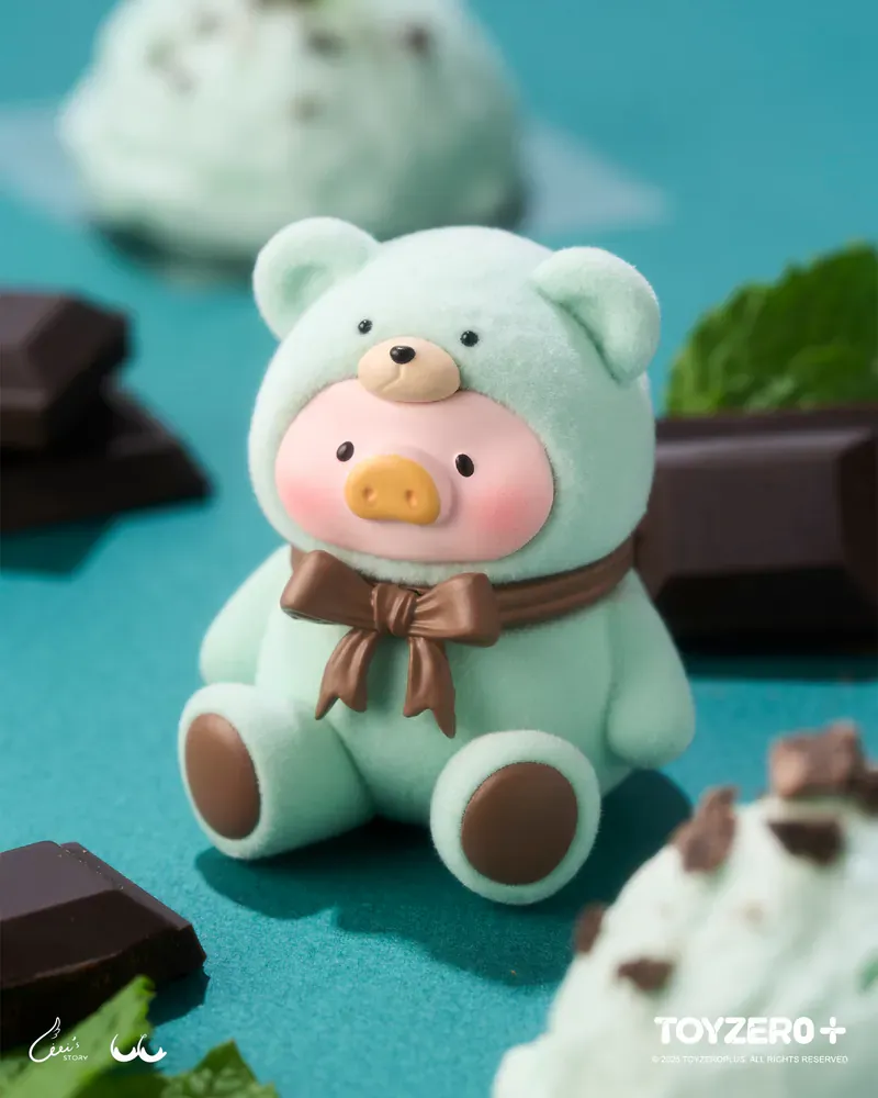 Original TOYZEROPLUS LuLu the Piggy Teddy MINI Limited Edition & Wooden Display 泰迪萌粒限定吊卡手办玩具摆件