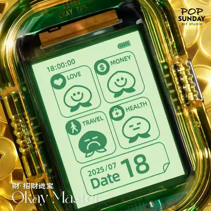 Original POP SUNDAY OK Tips Digital Fortune Kit ok锦囊挂件七夕礼物Okay大师电子锦囊求签赛博创意包挂