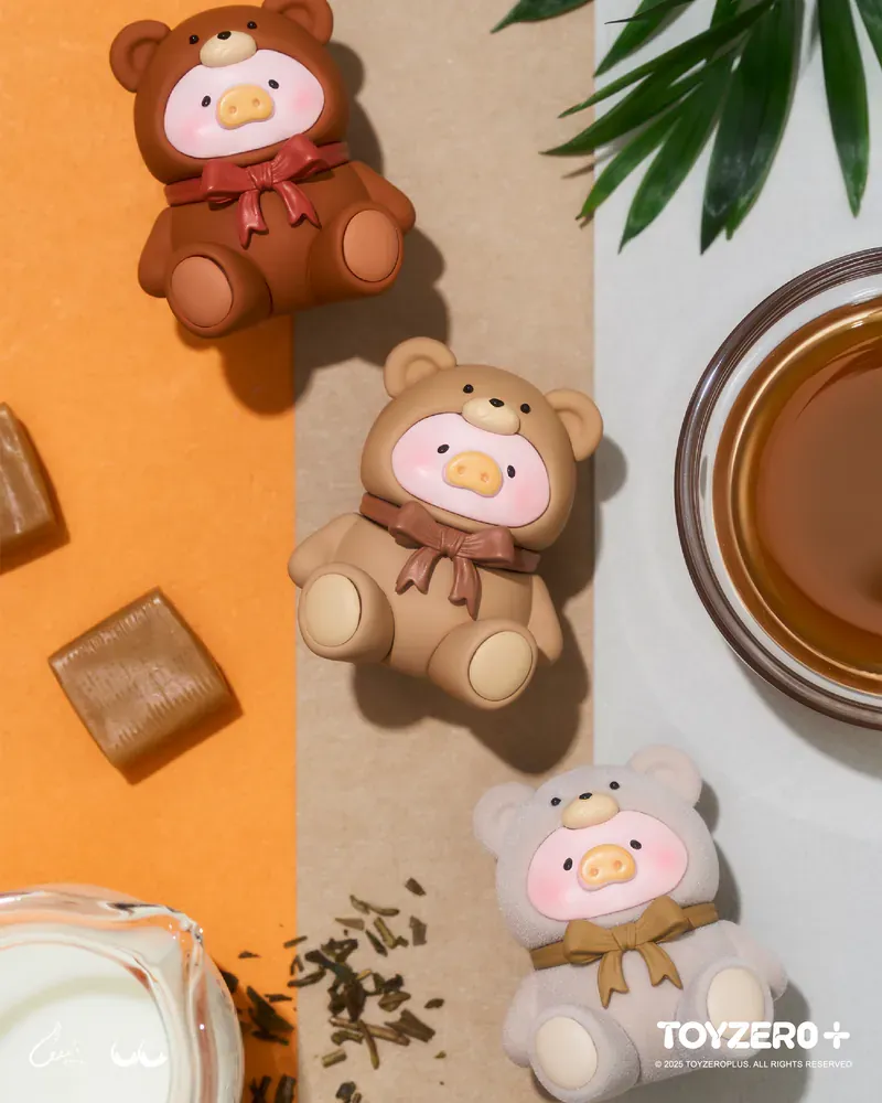 Original TOYZEROPLUS LuLu the Piggy Teddy MINI Limited Edition & Wooden Display 泰迪萌粒限定吊卡手办玩具摆件