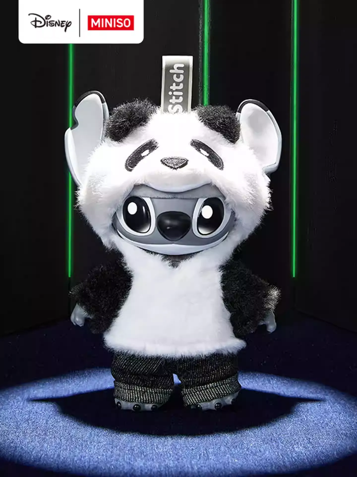 Original MINISO Disney Stitch GenZ Street Series Panda Vinyl Figure 名创优品史迪奇限定GenZ街头系列熊猫搪胶公仔
