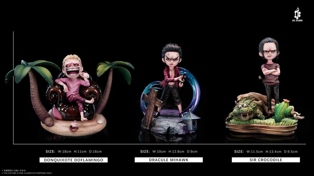 【Pre order】DX Studio - One Piece Donquixote Doflamingo & Sir Crocodile & Dracule Mihawk