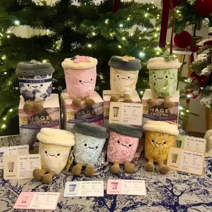 Original CHAGEE Bes-tea Plushie! 霸王茶姬好朋友系列小号中号毛绒杯盲盒盖毯代购公仔玩偶周边