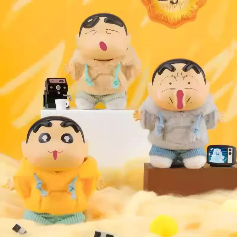 Original JOLINK Crayon Shin-Chan Emotional Dopamine Series Blind Boxe 正版蜡笔小新盲盒情绪多巴胺搪胶毛绒挂件周边潮玩手办公仔女礼物