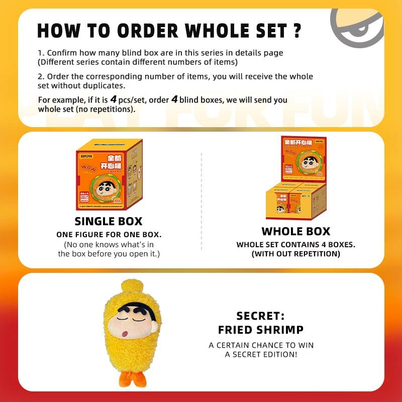 Original 52TOYS Crayon Shin-chan Happy Bucket Series Blind Box Figure Toy 蜡笔小新全都开心桶系列