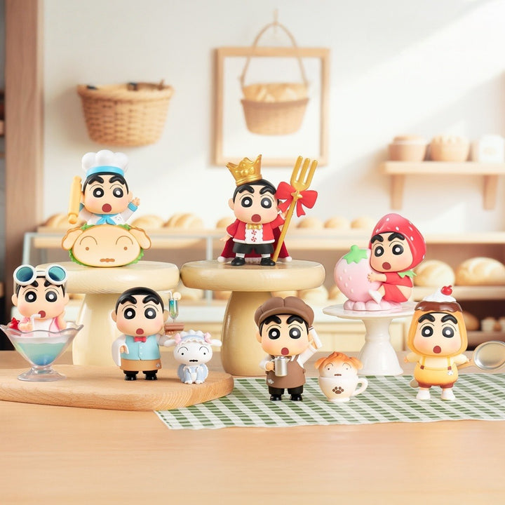Original TOPTOY Crayon Shin-chan Delicious Kasukabe Blind Box蜡笔小新美味春日部盲盒可爱小新小白手办桌面摆件生日礼物
