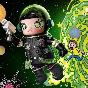 Original POP MART MEGA SPACE MOLLY 1000% Rick and Morty 泡泡玛特1000%瑞克和莫蒂大娃