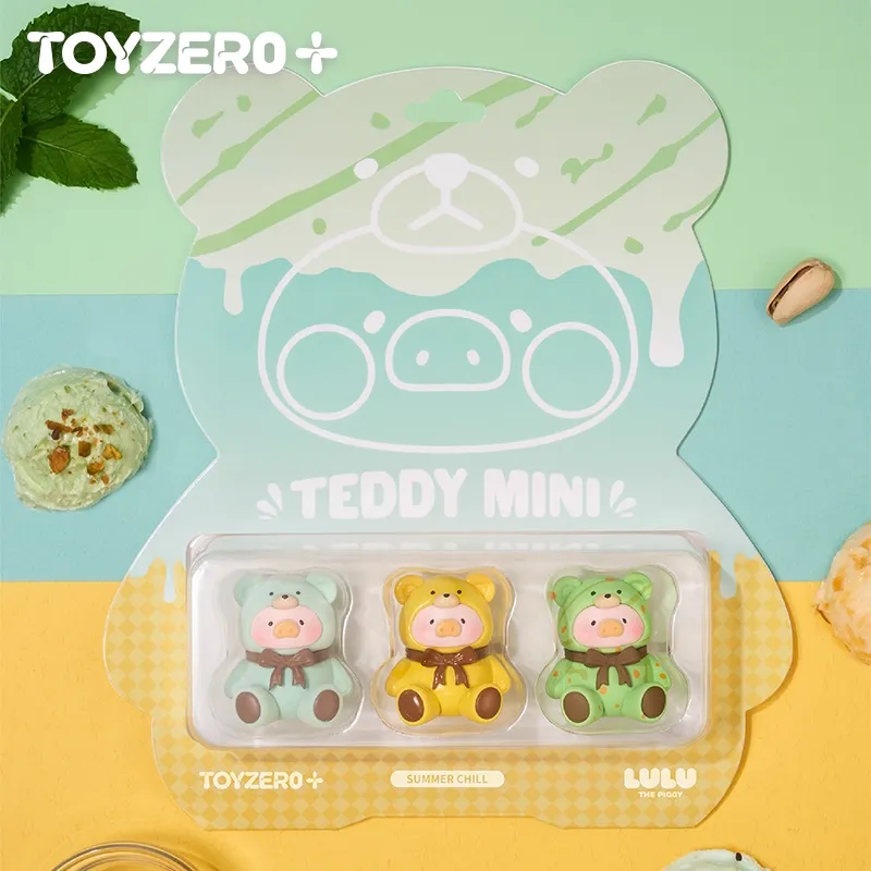 Original TOYZEROPLUS LuLu the Piggy Teddy MINI Limited Edition & Wooden Display 泰迪萌粒限定吊卡手办玩具摆件