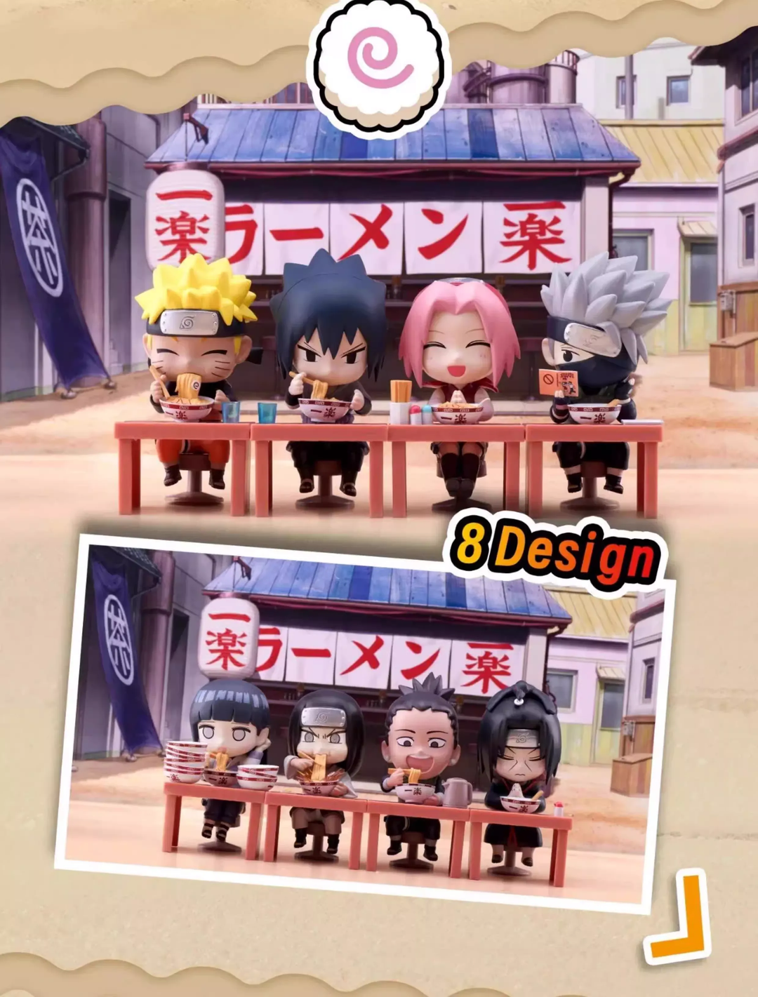 Original BN Figure Q Naruto Shippuden Ramen Series Blind Box 正品万代火影忍者疾风传拉面盲盒主题Q版桌面摆件男礼物鸣人佐助