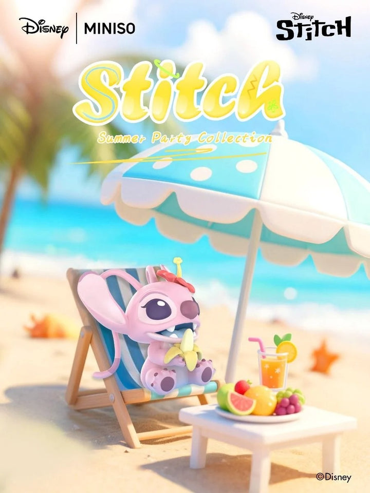 Original MINISO Disney Stitch Summer Party Series Blind Box 迪士尼史迪奇夏日派对盲盒潮玩公仔手办摆件礼物