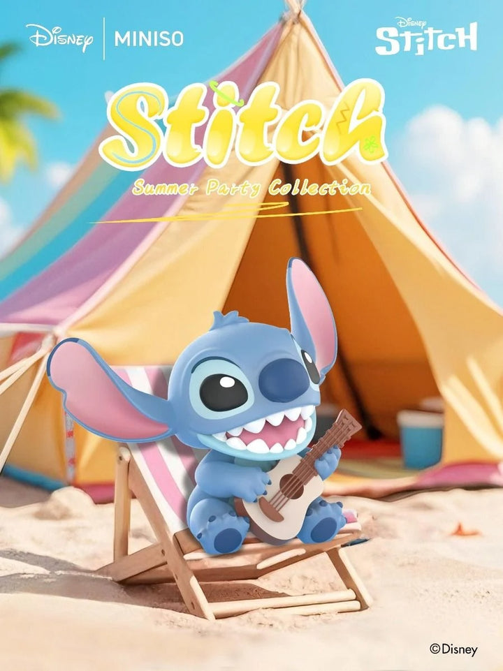 Original MINISO Disney Stitch Summer Party Series Blind Box 迪士尼史迪奇夏日派对盲盒潮玩公仔手办摆件礼物