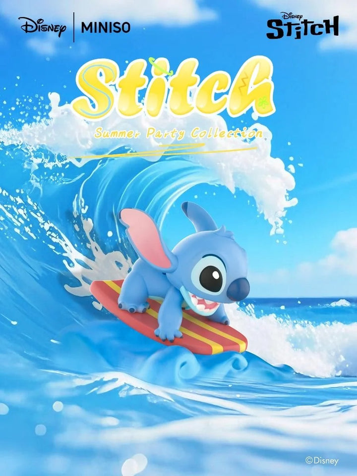 Original MINISO Disney Stitch Summer Party Series Blind Box 迪士尼史迪奇夏日派对盲盒潮玩公仔手办摆件礼物