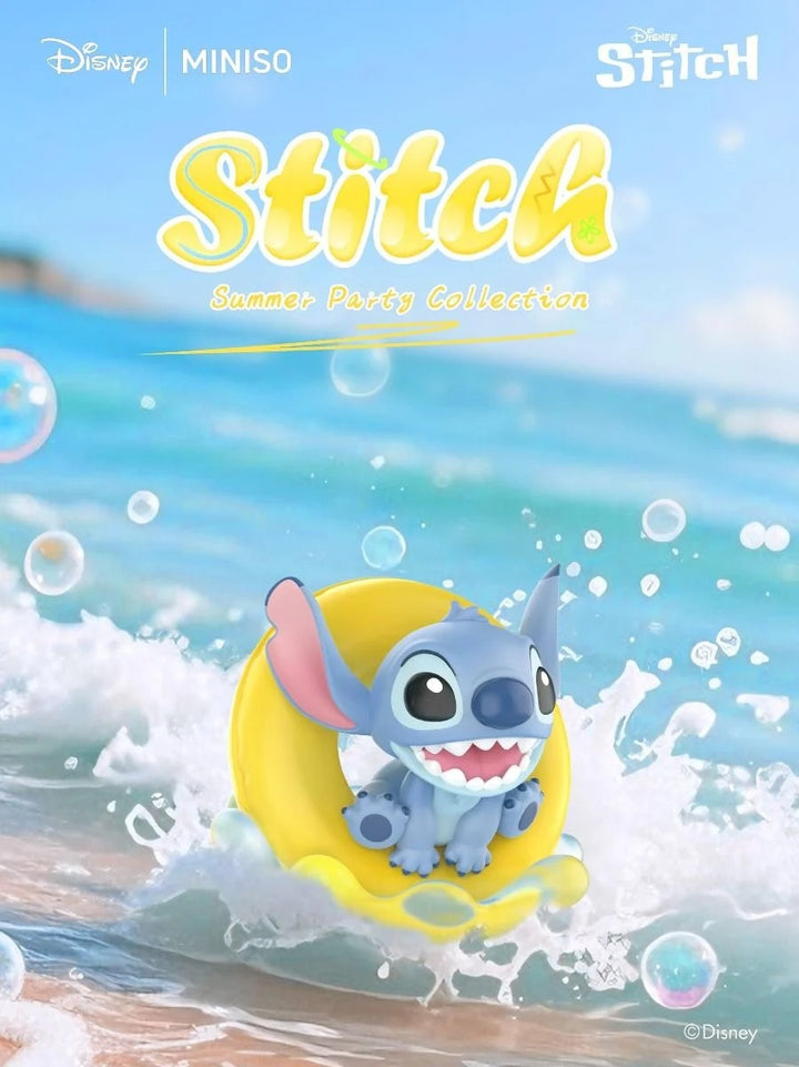 Original MINISO Disney Stitch Summer Party Series Blind Box 迪士尼史迪奇夏日派对盲盒潮玩公仔手办摆件礼物