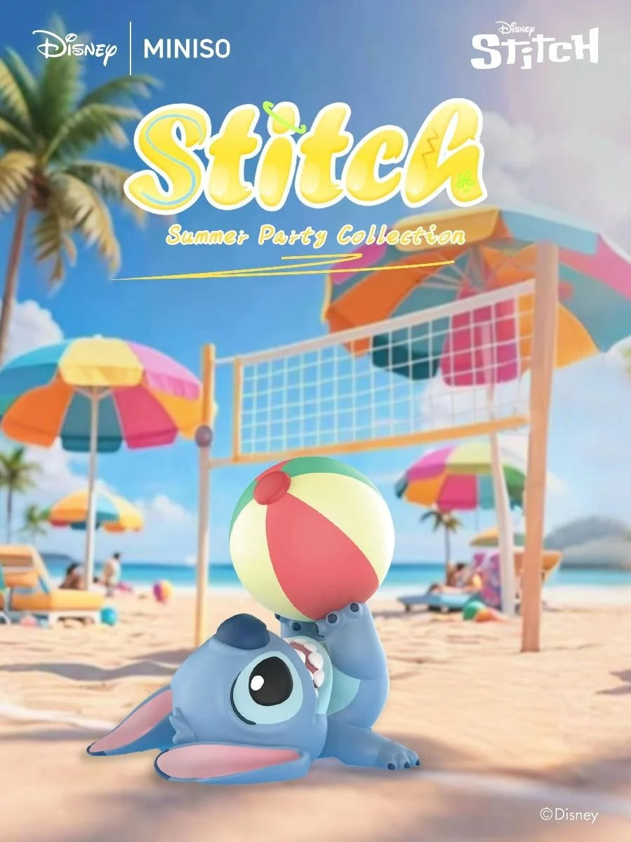 Original MINISO Disney Stitch Summer Party Series Blind Box 迪士尼史迪奇夏日派对盲盒潮玩公仔手办摆件礼物