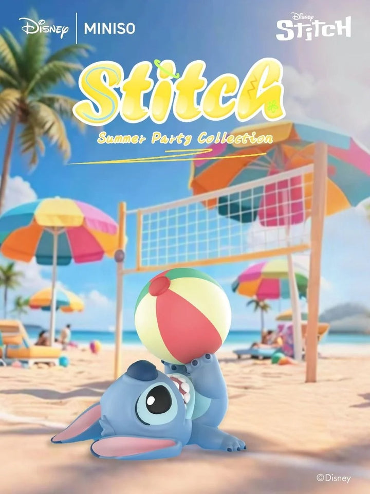 Original MINISO Disney Stitch Summer Party Series Blind Box 迪士尼史迪奇夏日派对盲盒潮玩公仔手办摆件礼物