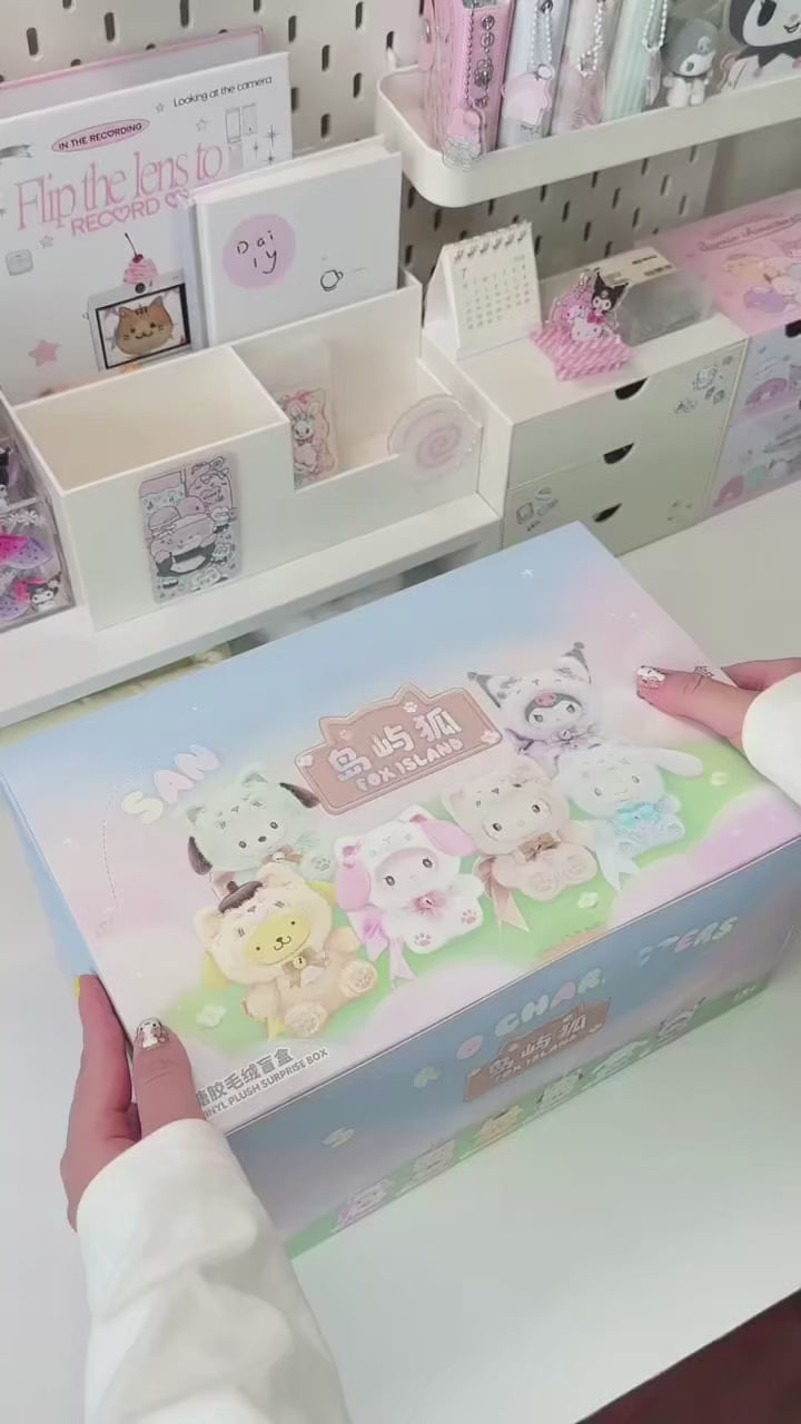 Original MINISO Sanrio Characters Fox Island Series Plush Blind Box Figure 三丽鸥岛屿狐毛绒搪胶盲盒系列摆件可爱潮玩周边礼物