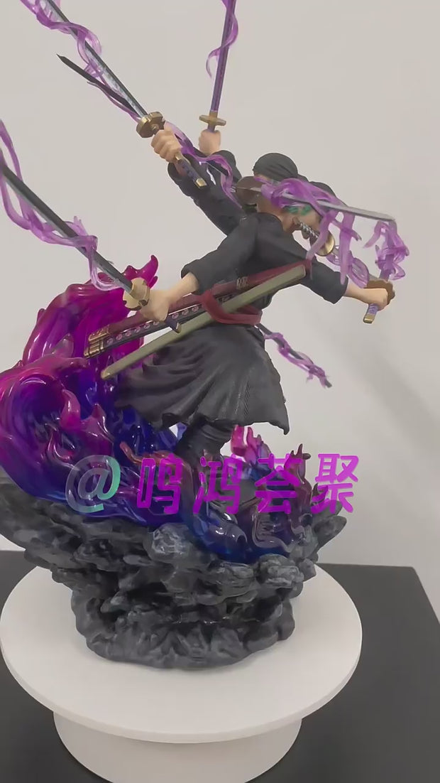 One Piece Wano Zoro Asura Nine Sword Style 3 Heads 6 Arms GK PVC