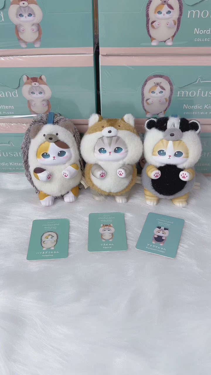 Mofusand Cat Sandy Forest Animal Nordic Kitten Plush Keychain Blind Box 正版现货Mofusand猫福珊迪森林动物北欧小猫毛绒挂件盲盒全新端盒