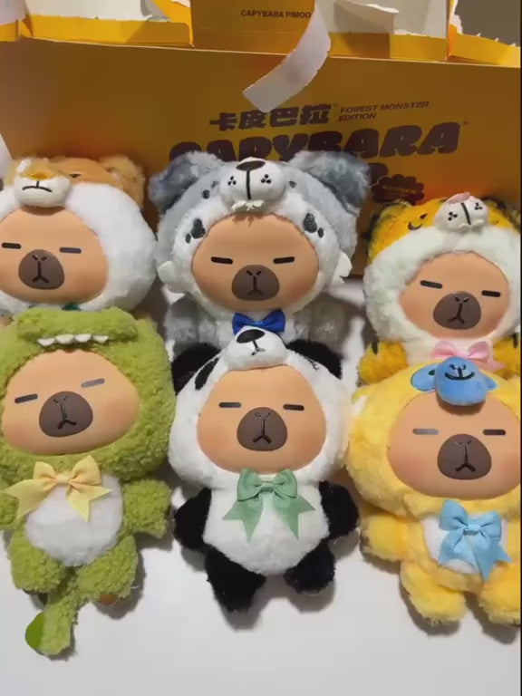 Original Capybara Pimoo Forest Monster Edition Blind Box 官方正版卡皮巴拉小黄豚国宝动物系列搪胶毛绒盲盒挂件玩偶娃娃