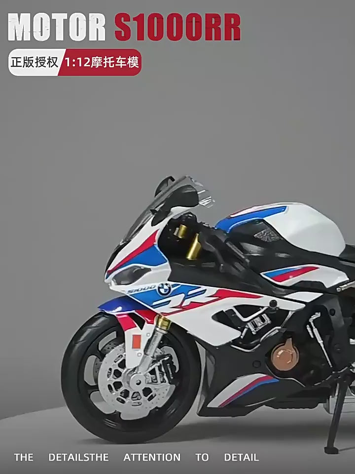 Licensed 1:12 Motorcycle Model Diecast – BMW S1000RR, Kawasaki ZX-6R, Yamaha YZF-R1, Honda CBR1000RR-R