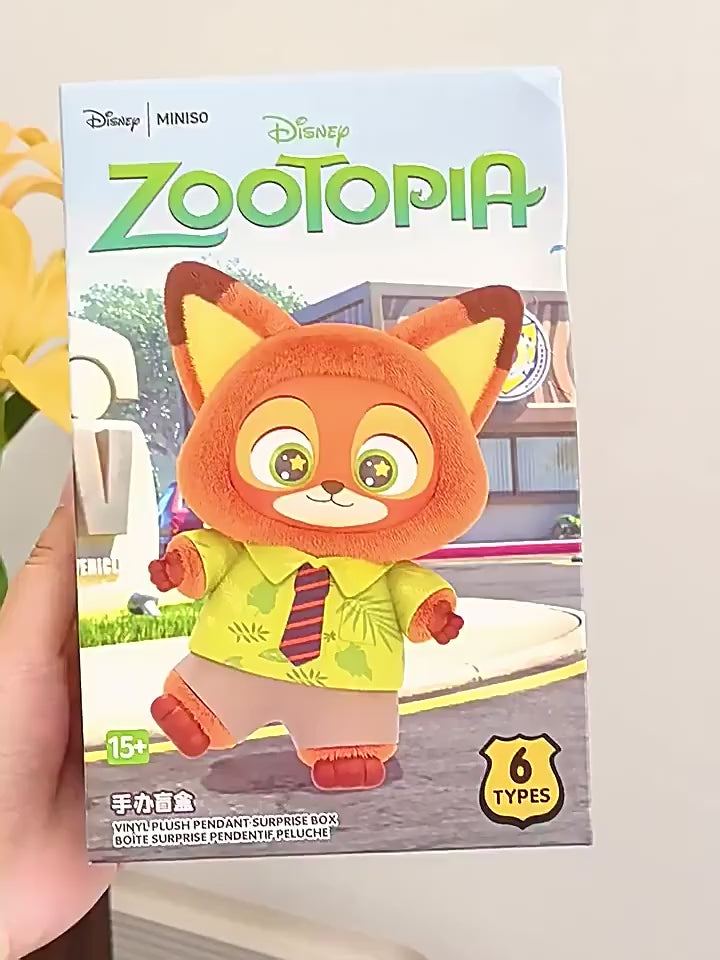 Original MINISO Zootopia Vinyl Plush Pendant Mystery Blind Box 新品MINISO名创优品迪士尼疯狂动物城搪胶毛绒公仔盲盒摆件玩偶