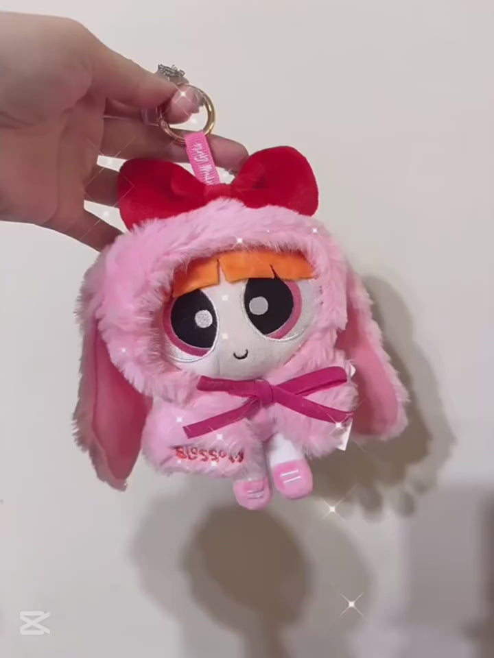 Original HUGKIS The Powerpuff Girls With Cape Cartoon Figure Plush Toy 飞天小女警斗篷毛绒玩具棉花娃娃换装娃衣公仔泡泡玩偶礼物