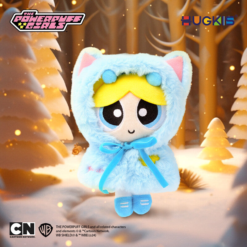 Original HUGKIS The Powerpuff Girls With Cape Cartoon Figure Plush Toy 飞天小女警斗篷毛绒玩具棉花娃娃换装娃衣公仔泡泡玩偶礼物
