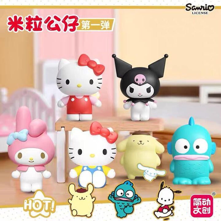 Original Sanrio Family Rice Grain Doll First Blind Box 三丽鸥家族米粒公仔第一弹系列盲盒库洛米凯蒂猫周边玩具摆件
