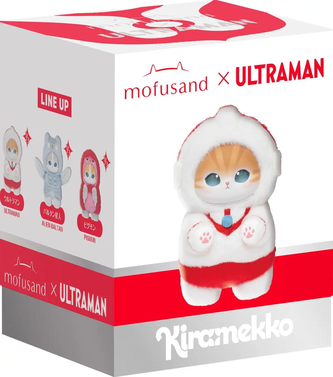 Ultraman x mofusand Cat Sandy Collaboration Kiramekko Series Plush Keychain【圆谷】奥特曼 x mofusand猫福珊迪联名Kiramekko系列毛绒挂件