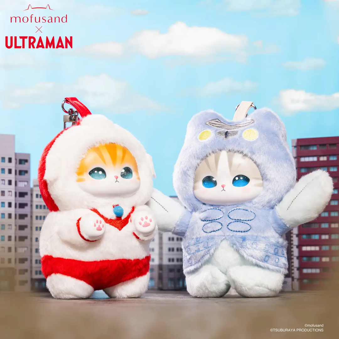 Ultraman x mofusand Cat Sandy Collaboration Kiramekko Series Plush Keychain【圆谷】奥特曼 x mofusand猫福珊迪联名Kiramekko系列毛绒挂件