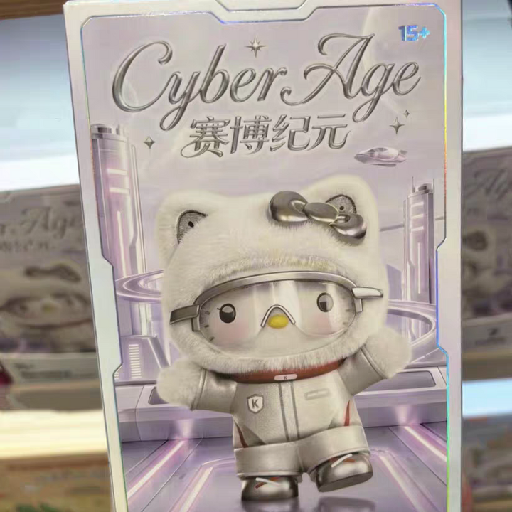Sanrio Cyber Era Series Trendy Toy Vinyl Plush Blind Box Keychain Gift 三丽鸥赛博纪元系列潮玩搪胶毛绒盲盒挂件礼物