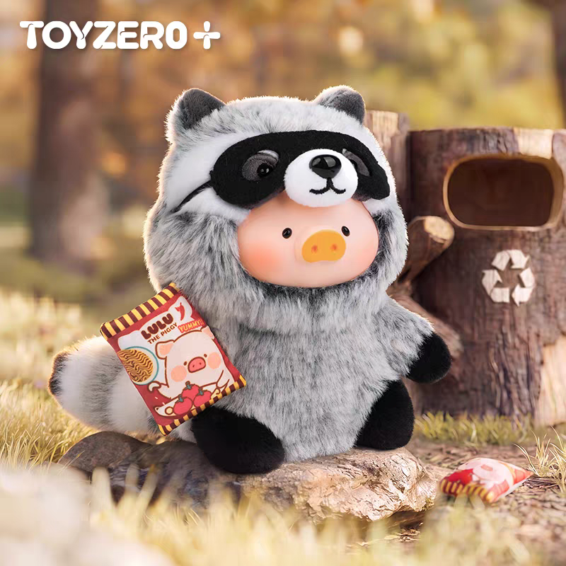 TOYZERO+Canned Pig LuLu Animal Party Series 2 Raccoon Keychain&Squirrel Figurines 罐头猪LuLu动物派对系列2面面小偷浣熊挂件&松鼠摆件