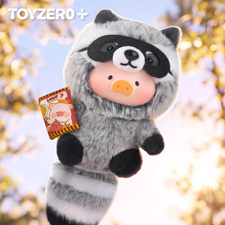 TOYZERO+Canned Pig LuLu Animal Party Series 2 Raccoon Keychain&Squirrel Figurines 罐头猪LuLu动物派对系列2面面小偷浣熊挂件&松鼠摆件