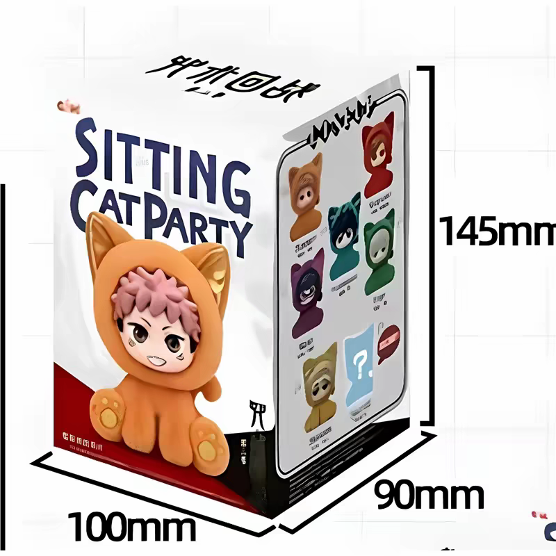 EAKI Jujutsu Kaisen Cat Sitting Party Series Blind Box Plush Toy Gojo Satoru Doll Bag Charm 咒术回战猫猫坐坐派对系列盲盒毛绒公仔五条悟玩偶包包挂件
