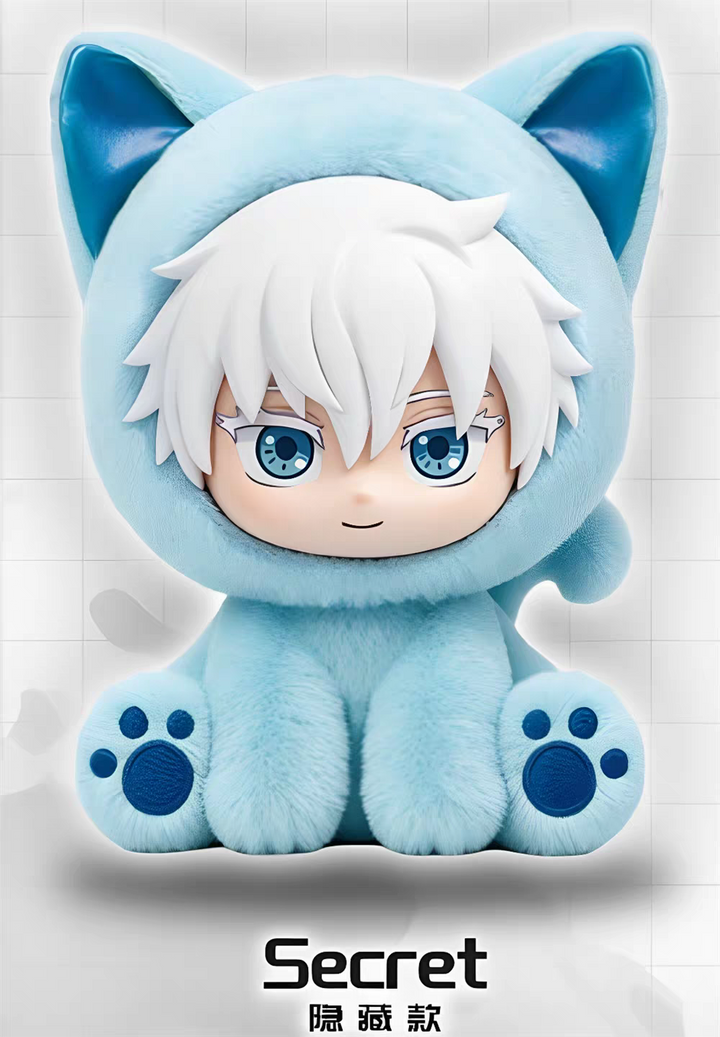 EAKI Jujutsu Kaisen Cat Sitting Party Series Blind Box Plush Toy Gojo Satoru Doll Bag Charm 咒术回战猫猫坐坐派对系列盲盒毛绒公仔五条悟玩偶包包挂件